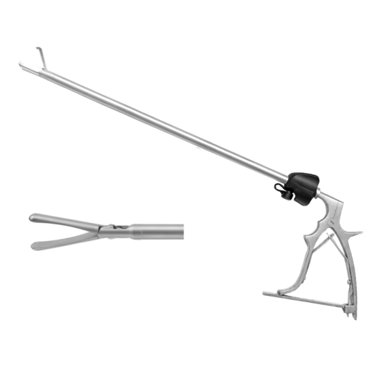 Laparoscopic surgical instrument clamp (wide mouth without teeth) 10MMX330MM